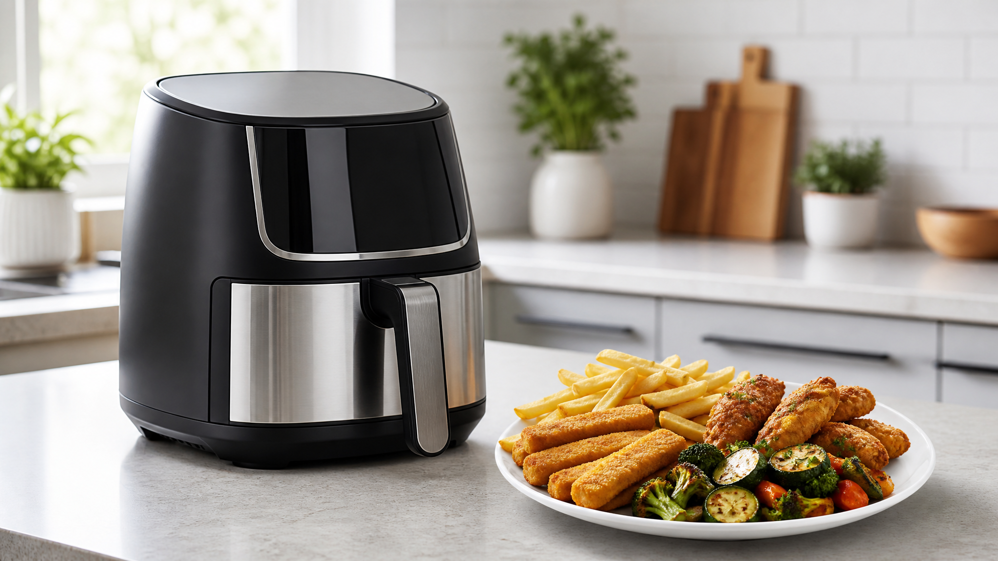 Air fryers for crisping frozen foods with less oil.
