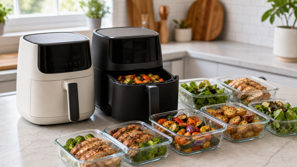 Best air fryers for meal prep on a kitchen counter