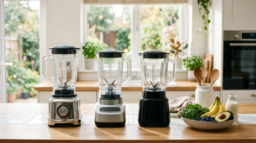Best blenders with stainless steel blades on a bright kitchen counter