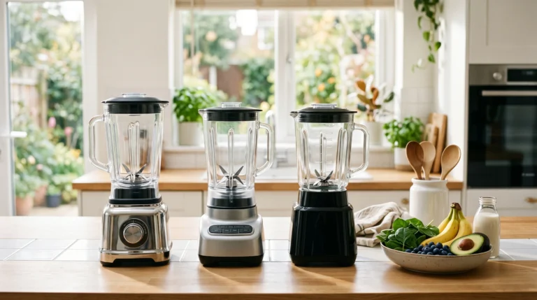 Best blenders with stainless steel blades on a bright kitchen counter