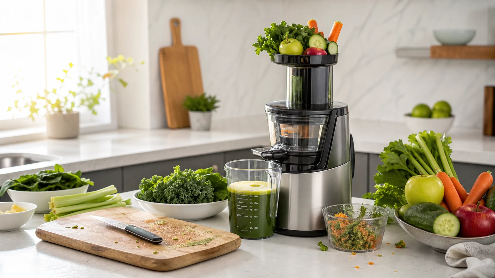 A beginner juicing setup works best when produce is washed, portions are balanced, and cleanup is planned.