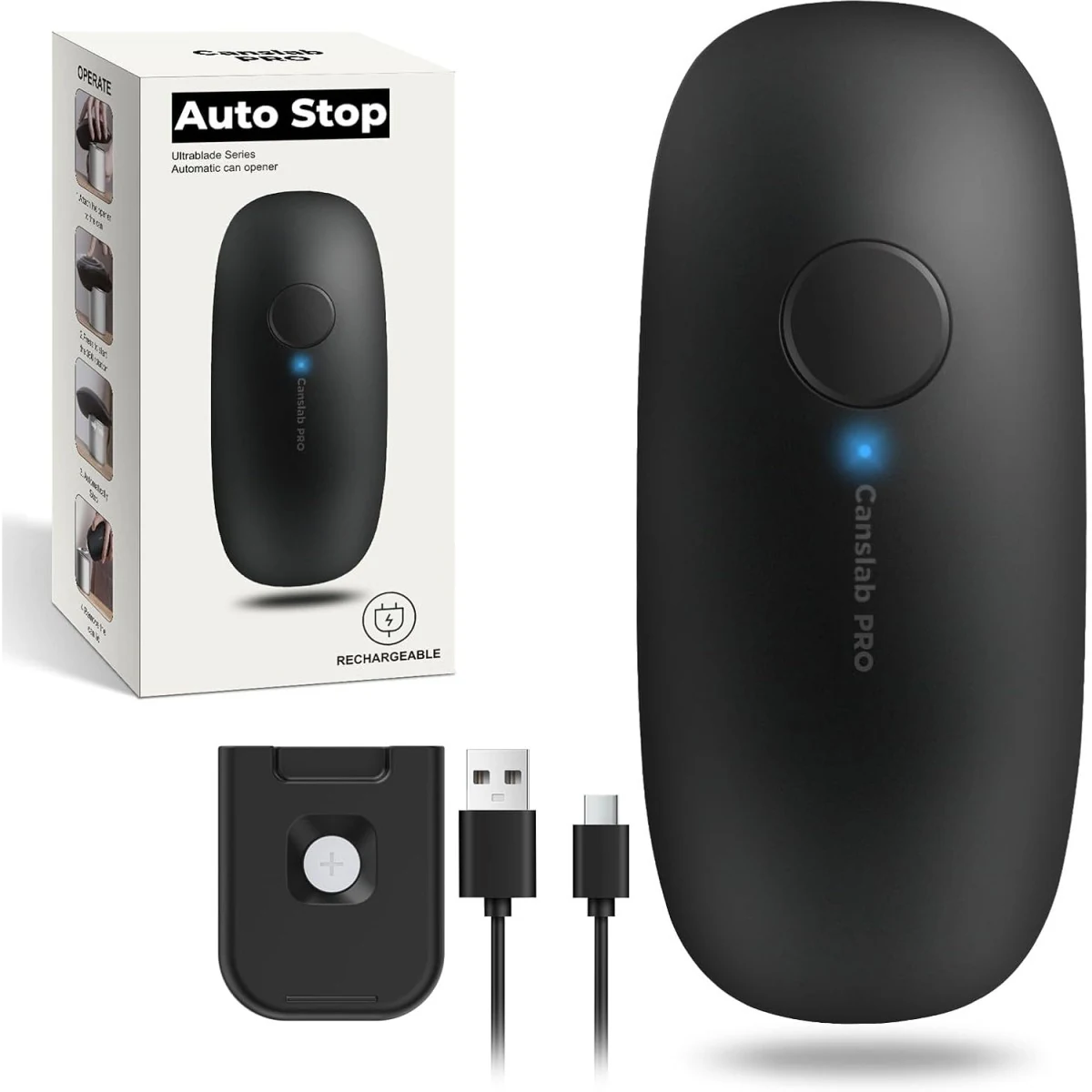 Canslab Ultrablade PRO Auto Stop Can Opener – rechargeable hands-free opening