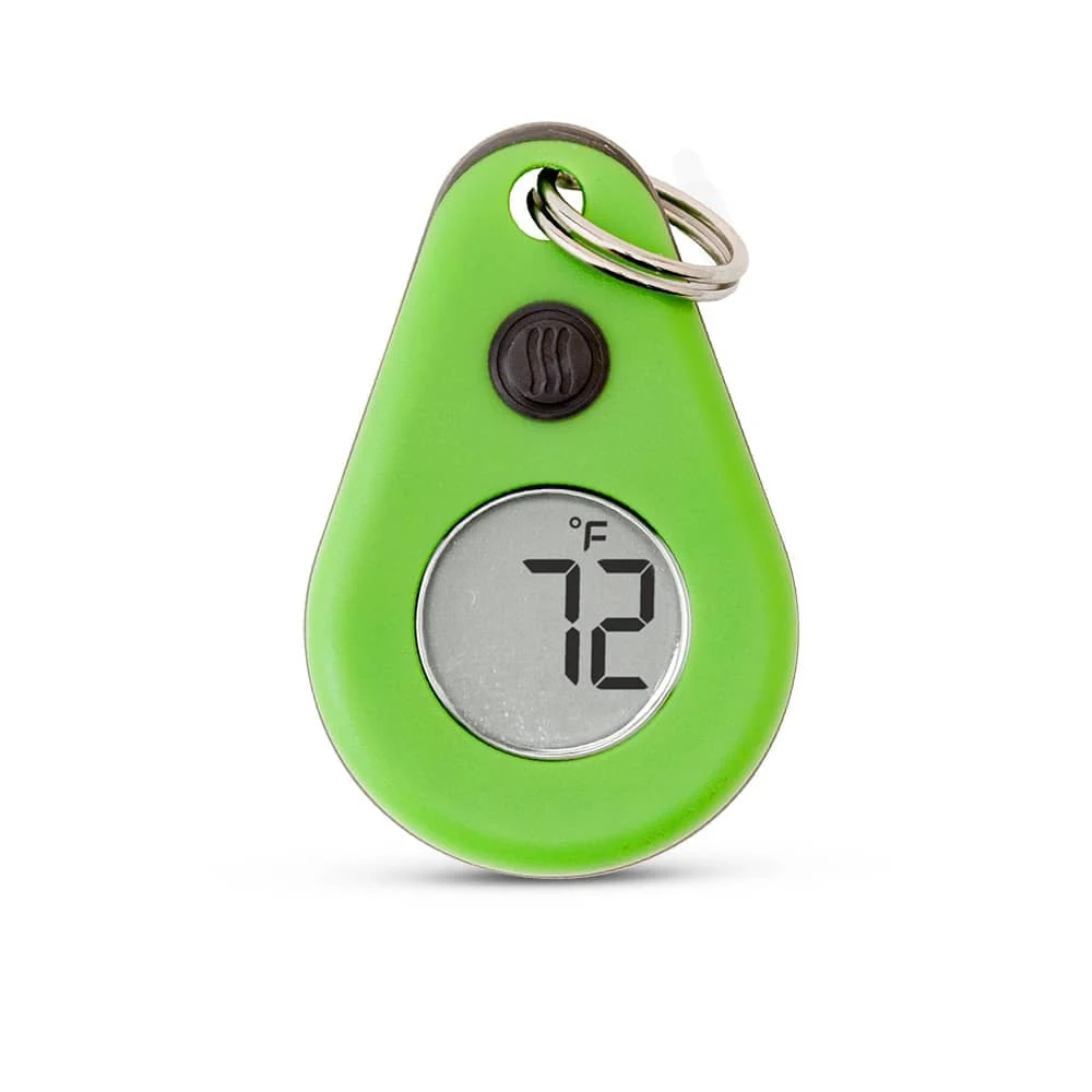 ThermoWorks ThermoDrop Zipper-Pull Thermometer – a compact hanging thermometer for a refrigerator or cooler
