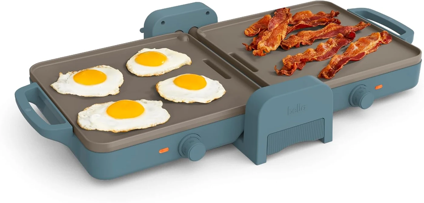 bella 10 x 20-Inch Fold and Store Ceramic Griddle, Surf – apartment dwellers and other small-kitchen cooks who want a full-size ceramic griddle that folds for storage