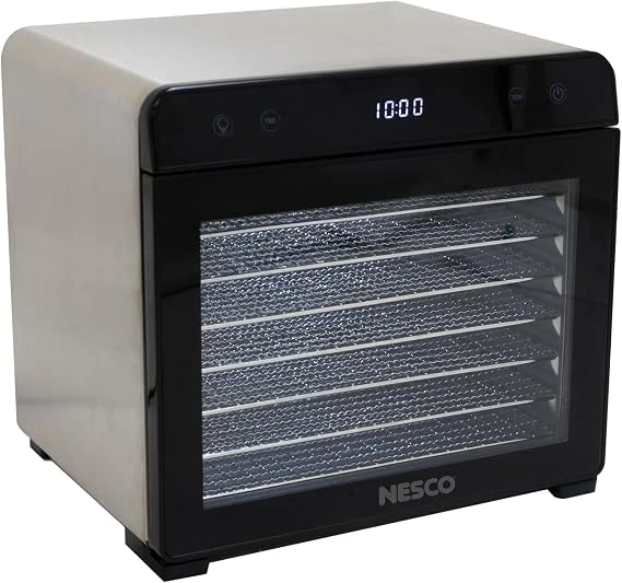 NESCO 8-Tray Stainless Steel Food Dehydrator – buyers who want eight metal racks and straightforward digital controls for family-size batches