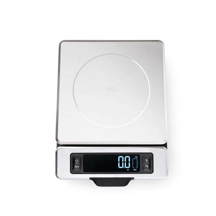 OXO Good Grips 11 lb Stainless Steel Food Scale with Pull-Out Display – meal preppers using larger bowls or plates who want the display to remain visible