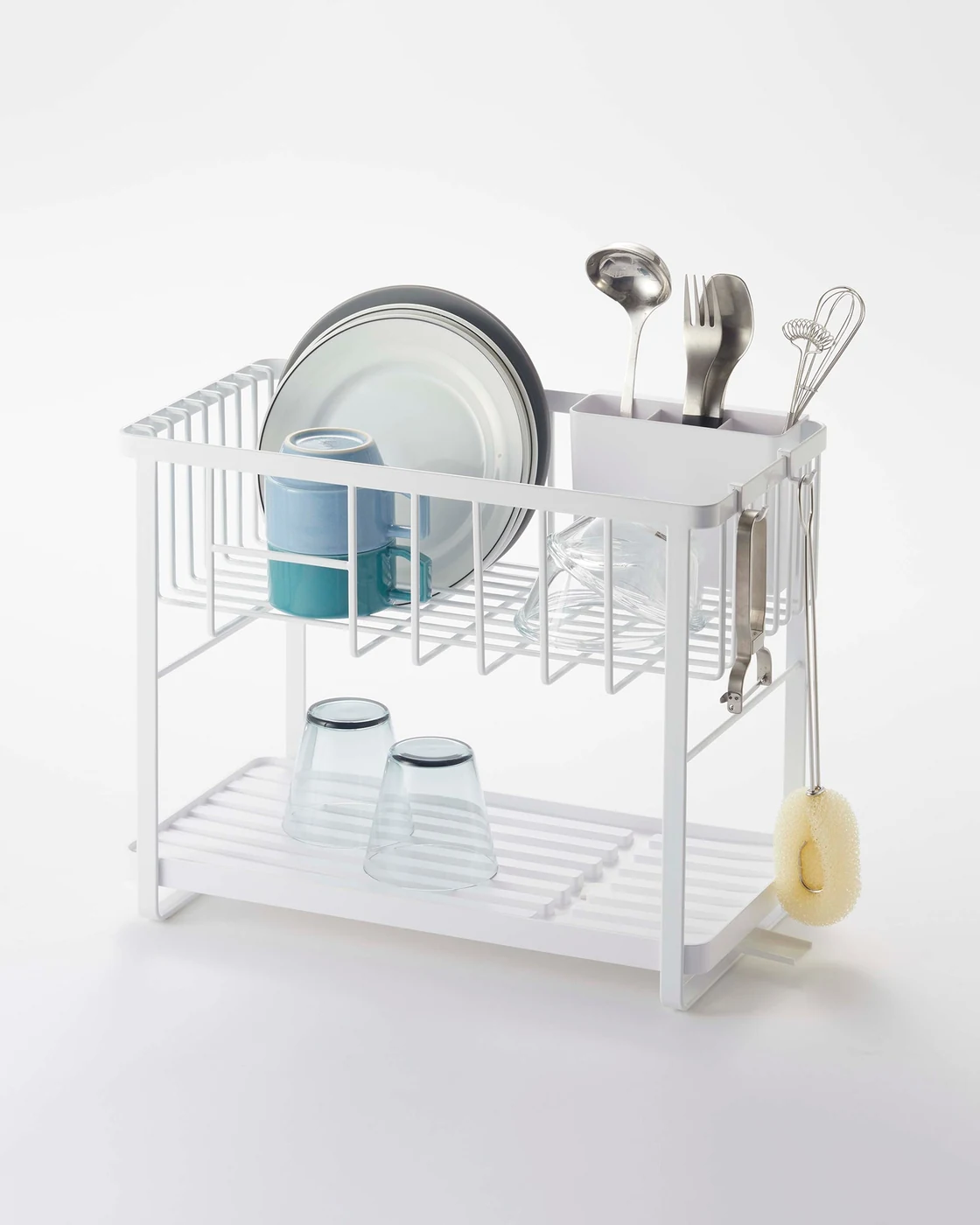 Yamazaki Tower Two-Tier Wire Dish Rack - Steel – small kitchens that need more vertical drying space on a limited counter